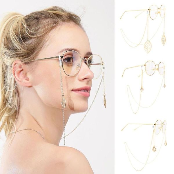 

women eyeglass reading glasses chain cord holder neck strap rope h9, Silver