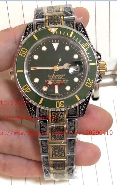 

latest version 5 style artificial carved luxury watch 40mm ceramic bezel 116610 116619 2813 mechanical automatic mens watch, Slivery;brown