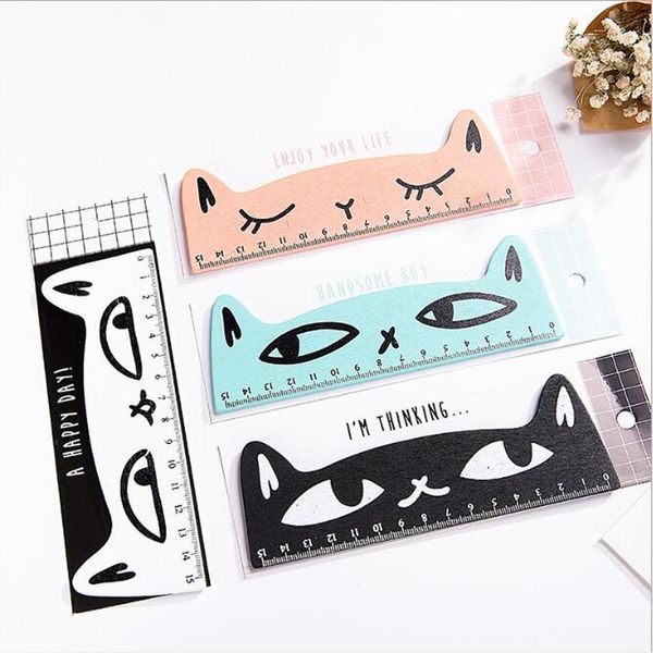 

wooden ruler kawaii stationery cat design funny office accessories school escolar kids study supplies with retail package