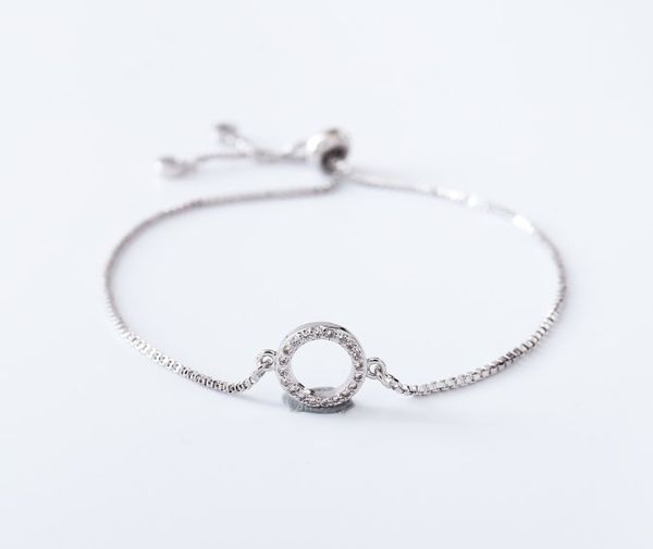 

gold silver chain micro pave cz zircon cubic zirconia bracelet rope adjusted macrame round bangle ghh553 fashion women, Black