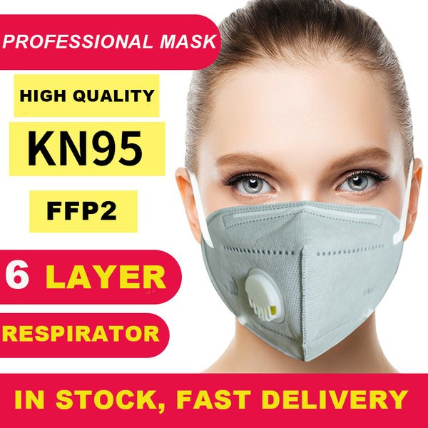 

in stock kn95 mask n95 masks breathing valve port dust n95 mask disposable respirator protective face mask mascherine ffp2