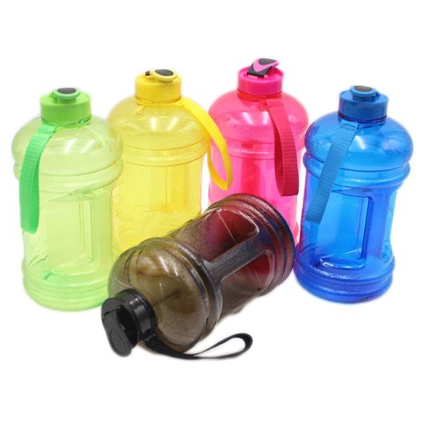 

new 2.2l large capcity 1/2 gallon water bottle bpa shaker protein plastic sport water bottles handgrip gym fitness kettle