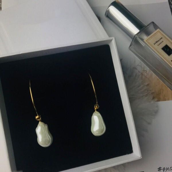 

2020 new single diamond shaped bead pendant wild fashion designer earrings luxury designer jewelry women earrings, Golden