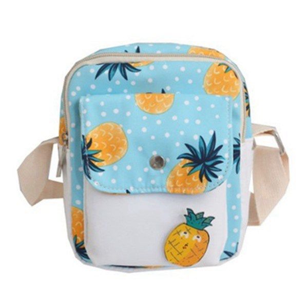 

abdb-fresh and cute cartoon fruit pineapple shoulder bag funny girl mobile phone messenger bag small purse