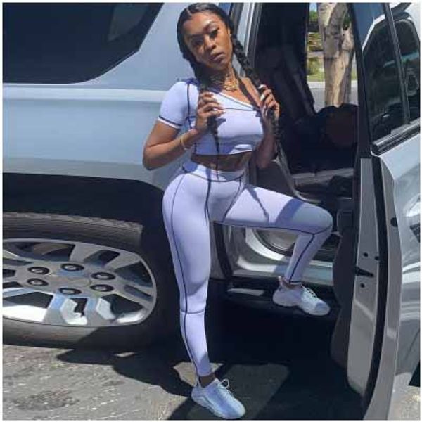 

women fashion suit yoga sports suits women one shoulder sportwear solid color two-pieces slim +pants designer sets ourdoorwear, Gray