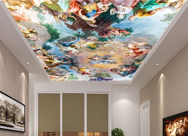Olio di carattere zenith moderna 3D Photo Wallpaper europeo pittura da parati Carte di parete Interno di casa Decor Soggiorno soffitto Lobby murale