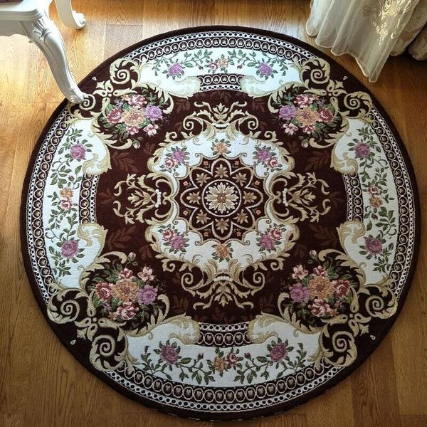 

european style round carpet for living room cloakroom soft area rugs for swivel chair large anti-slip parlor floor mat