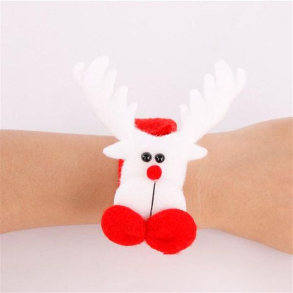 

lovely christmas deer style slap pat christmas bracelet wristband hand ring decoration - 12 pcs/set