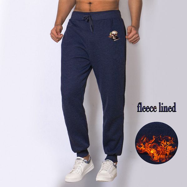 

2018 skulls мужчины полная спортивная брюки повседневная эластичный хлопок mens fitness workout брюки зимние флисовые sweatpants брюки jogge, Black