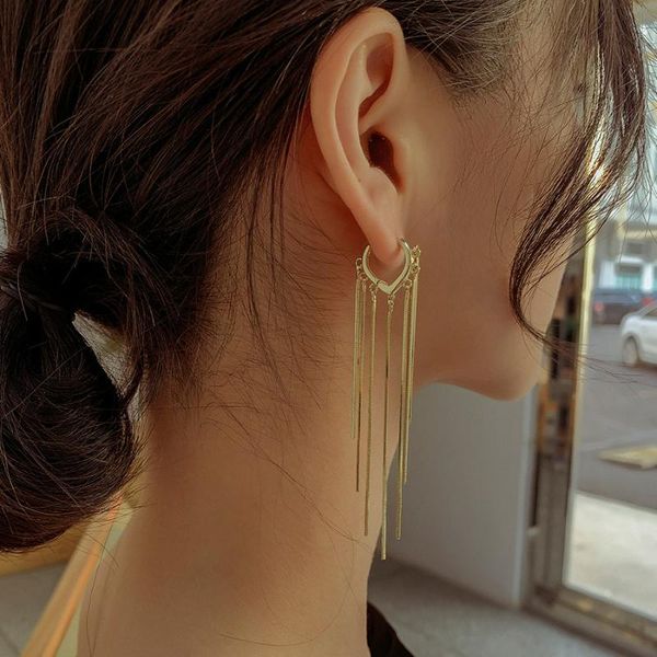 

2020 new korean fashion long-style asymmetric earrings flower simulation pearl tassels eardrop personality earrings for women, Silver