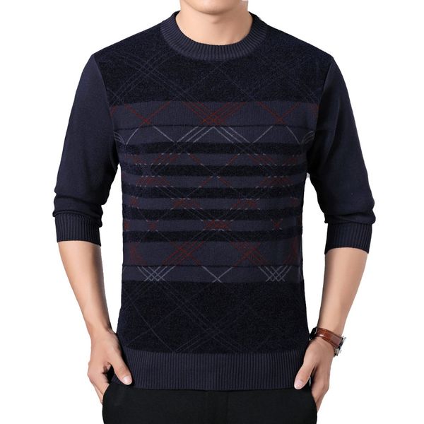 

mature men wool cashmere pullover sweaters male smart casual knitwear mans slim fit pullover sweater geometry pattern pull homme, White;black