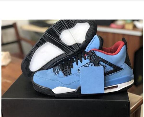

men basketball shoes travis air x 4 houston oilers 4s cactus jack iv limited sneakers shoes with original box on sale