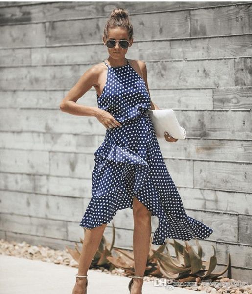 

2019 новых женщин dots tank платье летние женские vestidoes одежда iregular платья, Black;gray