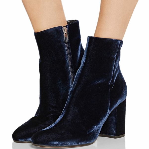 

autumn and winter women shoes new naked boots velvet fashion high-heeled boots blue, black zipper female short boots
