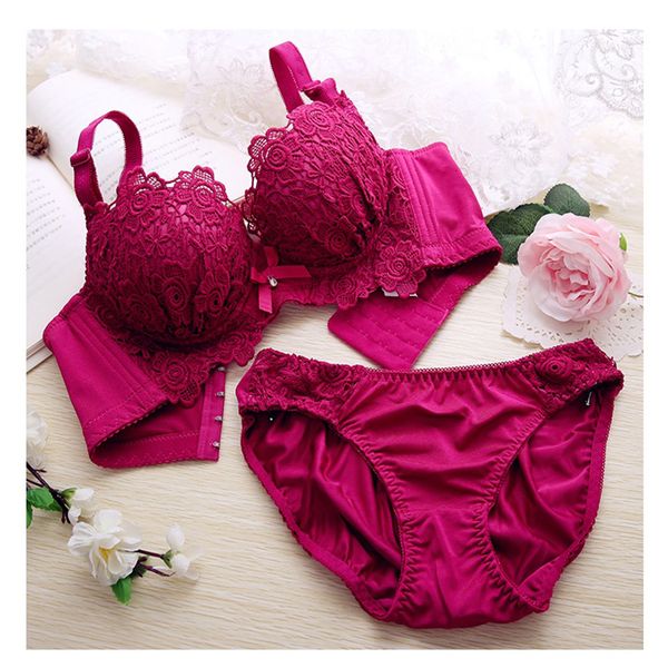 

bra set push up bra set lingerie underwear women panties and bralette underclothes female underwear embroidery bralet set, Red;black