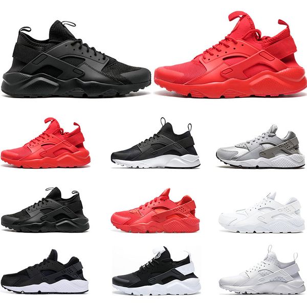

huarache 4.0 1.0 classical triple white black red running shoes for mens womens huaraches sports sneaker trainers size 36-45, White;red