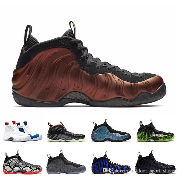 

2019 new mens basketball shoes penny hardaway sports sneakers foam one eggplant purple camo night maroon gum chaussures mens sport sneaker