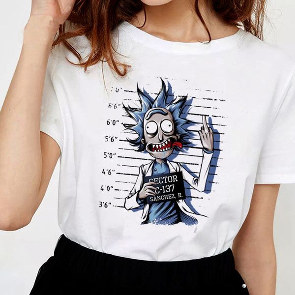 

ricks and morty harajuku funny cartoon t shirt women ullzang ricky morty graphic t-shirt casual graphic tshirt 90s tee female, White