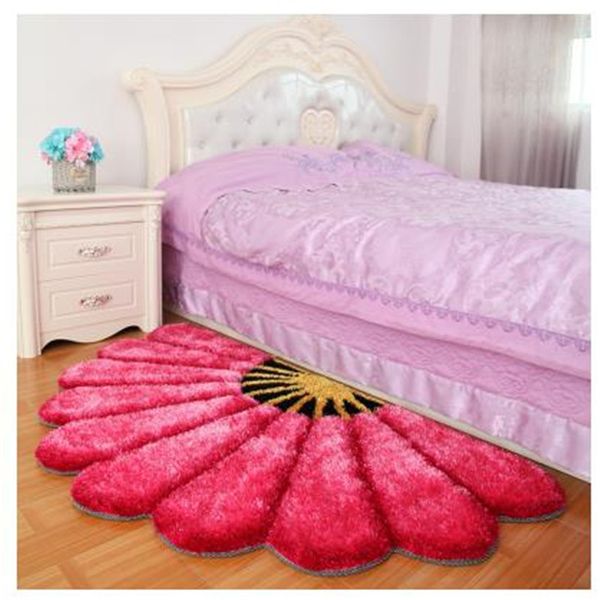

80x150cm thicken sector carpets for bedroom modern 3d flower rugs and carpets sofa floor mat children play mat floral doormat