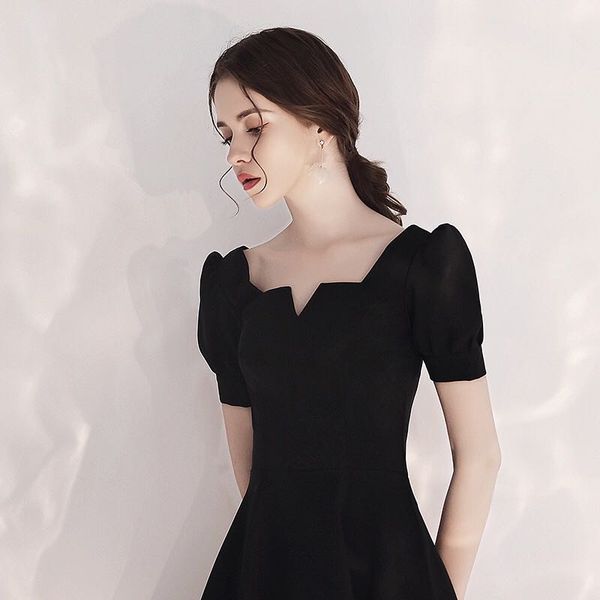 

casual dresses js1329j-2021 dress french retro fit temperament skirt, Black;gray