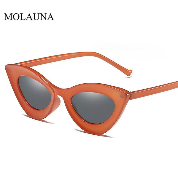

cat eye sunglasses women 2019 new fashion triangle small size frame eyewear brand design sun glasses for women oculos uv400, White;black