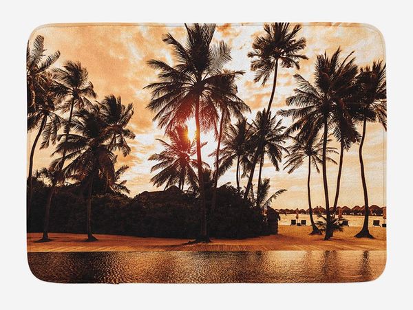 

beach doormat tropic ocean sea love bora bora island palms art for nature lovers sunset scene home decor door floor mat rugs