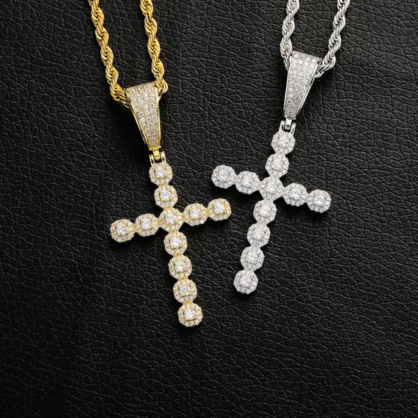 

hiphop christ jesus cross zircon tidal man men and women necklace ornaments, Silver