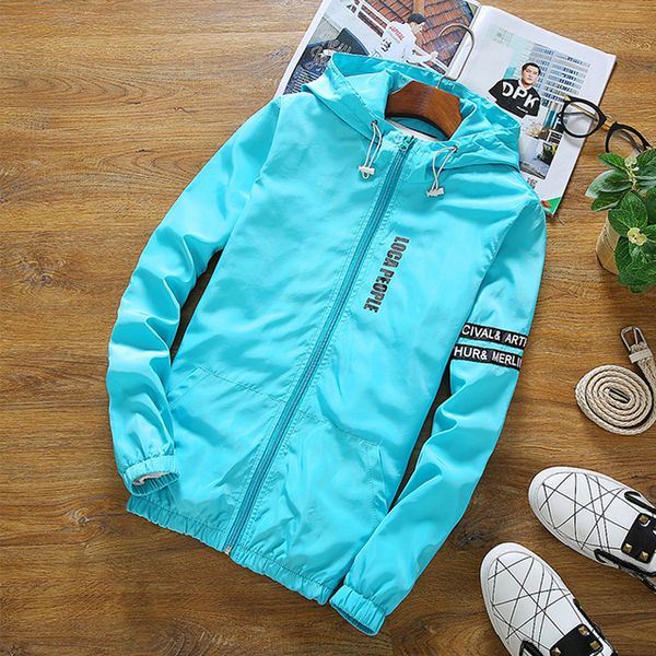 

2018 spring autumn new fashion slim fit young men hooded jacket thin jackets brand casual windbreaker 6 colors m-4xl, Black;brown