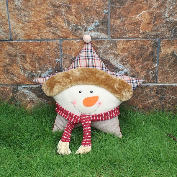 

christmas pillow non-woven santa claus pillow five-pointed star decorative cushion for home sofa decor christmas gift