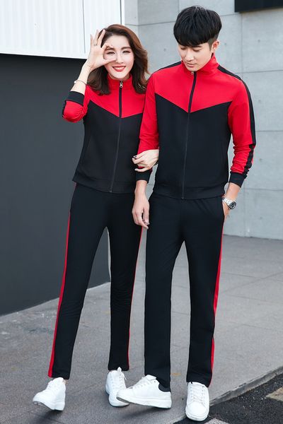 

autumn lovers suit men and women cardigan leisure time comfortable outdoors run bodybuilding athletic wear, Black