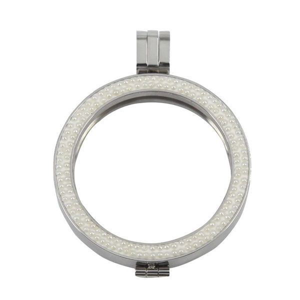 

vinnie design jewelry 35mm stainless steel silver coin holder locket for large coin pendant necklace