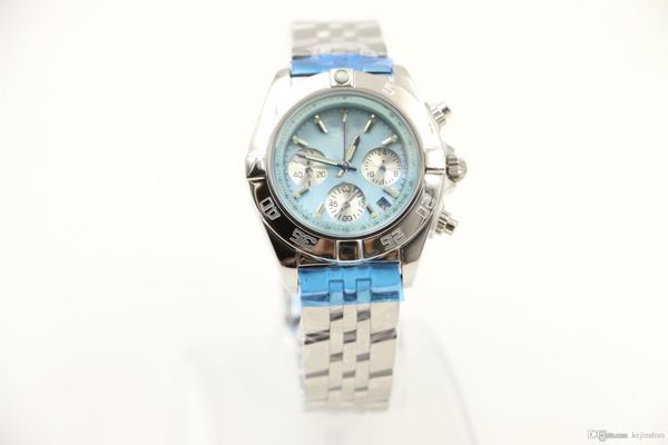 

2020 newtop роскошный 36 мм повседневный кварцевый хронограф chrono womens женские часы женские наручные часы синий корпус циферблат с окном, Slivery;brown