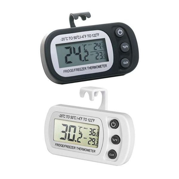 

electronic lcd thermometer kitchen digital display refrigerator aquarium waterproof sensor gauge with magnet hook