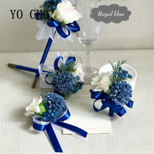 

yo cho delicate diy craft supplies artificial wrist corsage flower silk rose flowers for wedding hand flowers bouquet prom decor