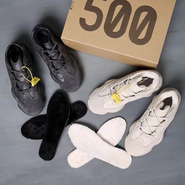 

500 bone white kanye west mens womens designer shoes utility black super moon yellow blush salt 500 running sneakers wg611093