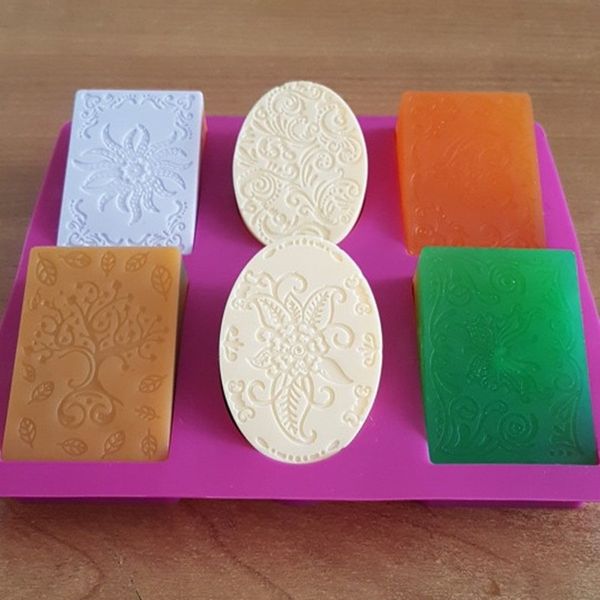 

silicone soap mold for making 3d 6 forms oval rectangle mould handmade craft flowers bathroom kitchen other hand tools