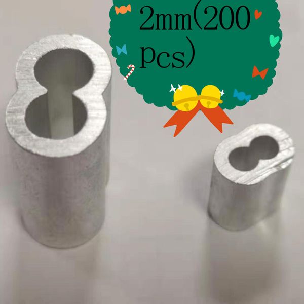 

200pcs diameter 2mm aluminium sleeves oval double hole for crimping wire rope