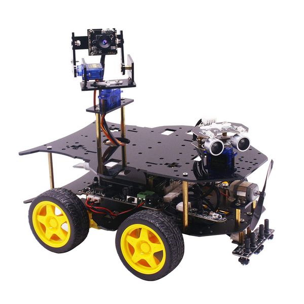 

bluetooth ultimate starter kit programmable smart robot car kit with camera 4wd electronics diy stem toy kit with raspberry 4b