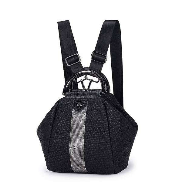 

both shoulders package woman 2019 tide brand leisure genuine leather black guard against theft practical backpack single shoulder luxury bag