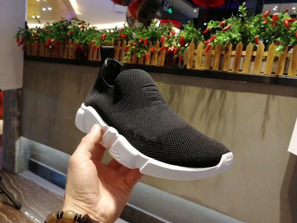 

2019 designer speed trainer men women high sock shoes black blue red solid luxury fashion boots trainers runner walking sneakers 35-45 0312
