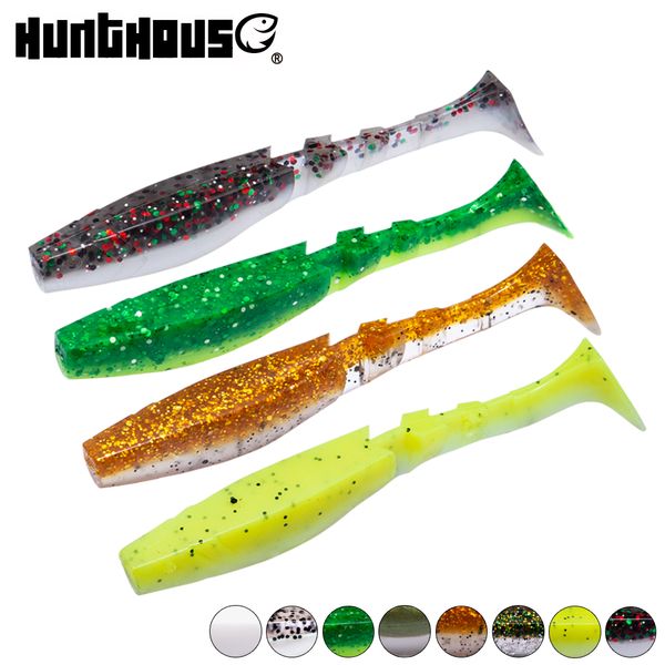 

2018 fishing soft lure shad 5pcs/bag fishing lure fluorescent green white 5.5cm/8.5cm 1.6g/5.8g t-tail for bass