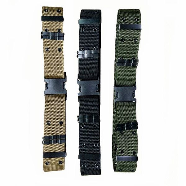 

tactical belt nylon waist belt assault outdoor hunting training equipment safety accessories adjustable, Black;gray