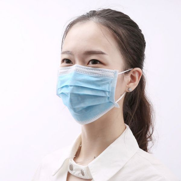 

in stockblue prevent disposable face mask anti-dust masks with three-layer filter non-woven dust breathable mouth nose proof masks