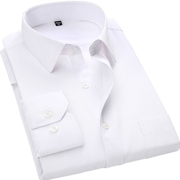 

orinery size s-8xl solid mens shirt 2019 new designer long sleeve wedding dress fashion brand mens clothing plus size, White;black