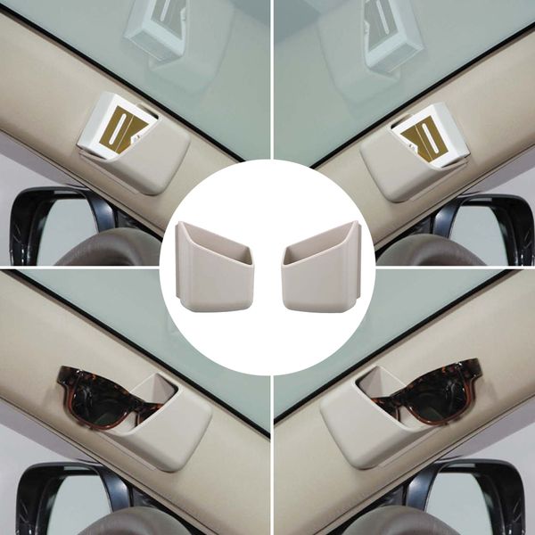 

2pcs auto multifunctional pockets sunglasses adhesive type car glasses box supplies storage case abs decoration organizer