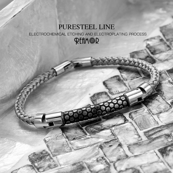 

reamor silver tone cnc structural mechanical men bracelets snake skin texture stainless steel wire bracelet for dazzle cool boy, Golden;silver