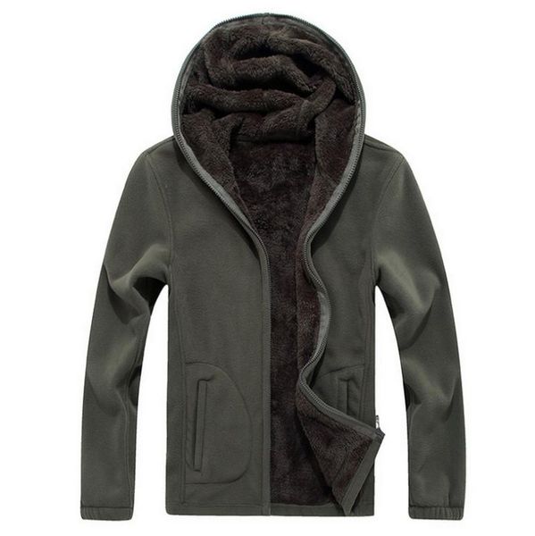 

men's winter warm jackets thermal windbreaker sportswear zip thick fleece hoodies sweatshirts male hooded coats men 6xl 7xl 8xl, Black