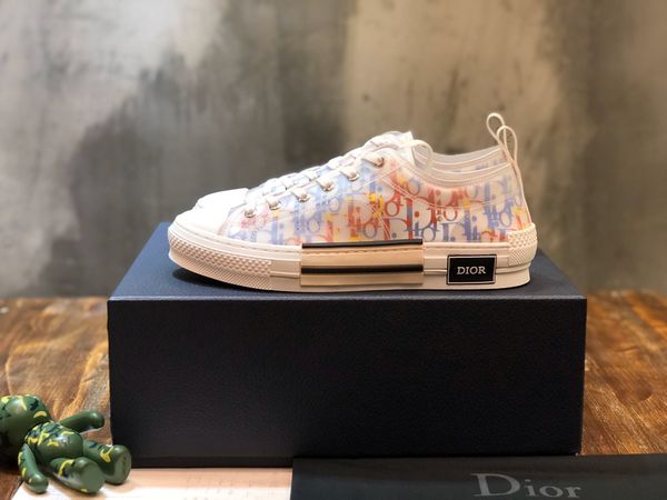 

new 19ss flowers technical canvas b23 high sneakers in oblique men luxury designer shoes womens fashion sneakers casual shoes