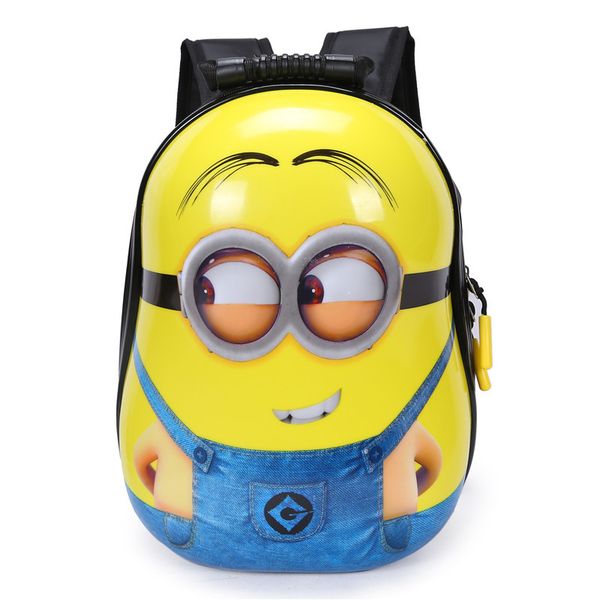 

designer- children 3d backpack cartoon bags kids baby school bags cute yellow people schoolbag for kindergarten boy and girls gift