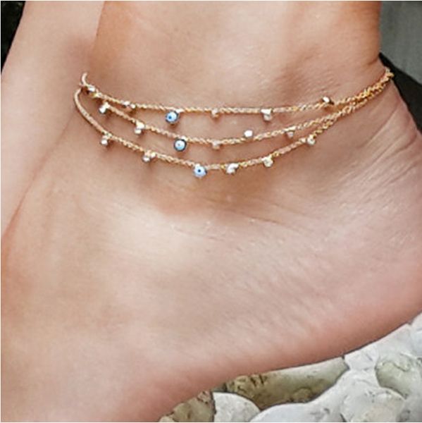 

евро-американская пляжная обувь полный ручной работы кисточки footchains двухсторонний синий глаз аксессуары йога аксессуары ankel браслеты, Red;blue